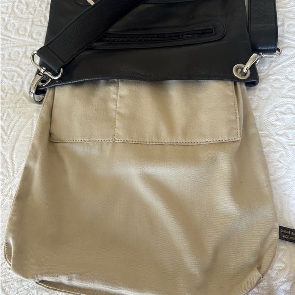 Black Genuine Leather crossbody purse (new w/o tags) - Picture 5 of 10